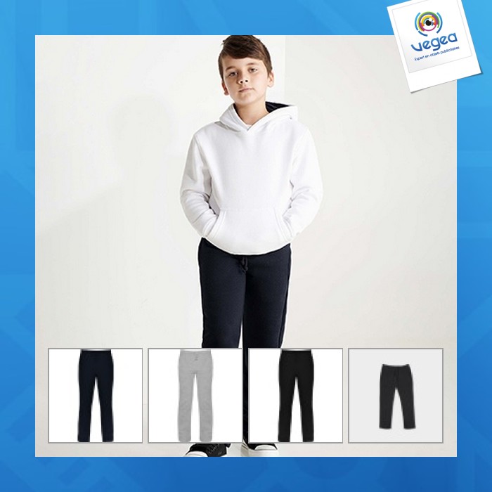 Pantalón de corte recto con bolsillos laterales y cintura elástica con cordón ajustable nuevo astun (tallas de niño)