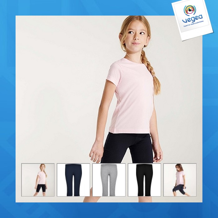 Pantalón de deporte de mujer, a media pierna con abertura lateral y cintura elástica carla (tallas de niño)