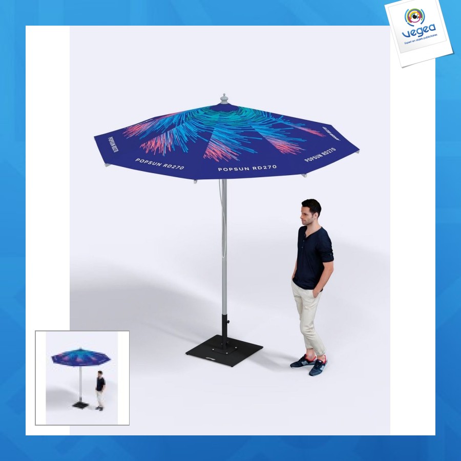 Parasol rond de promoción aluminium de 2,7m de diamètre