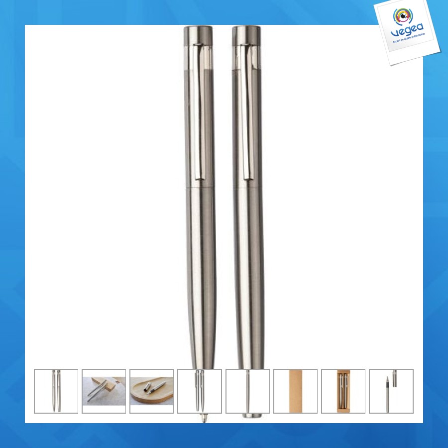 Parure de stylo bille personalizable et roller fritz