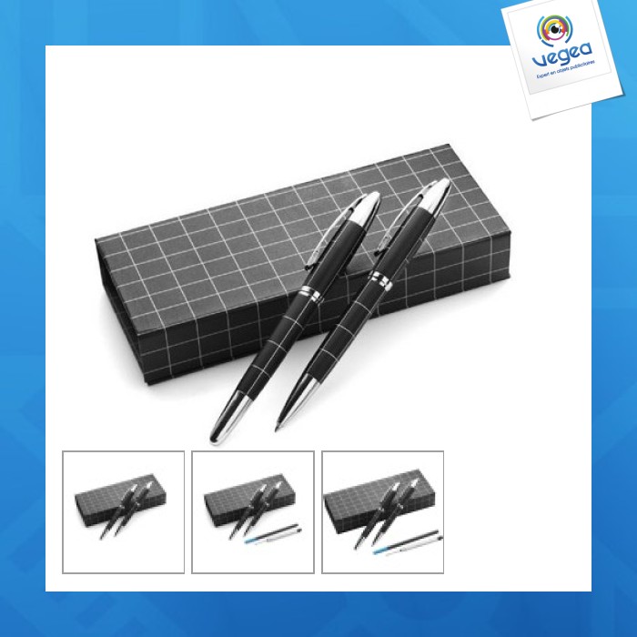 Parure de stylo bille personalizable et roller