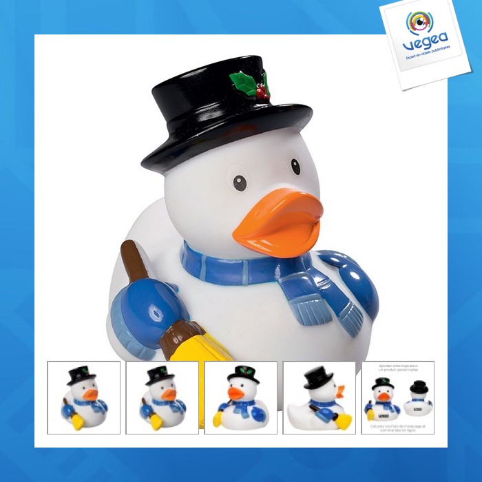 Pato de promoción muñeco de nieve invernal
