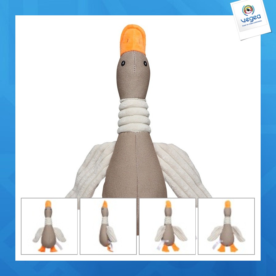 Peluche personalizable canard pour chien mbw