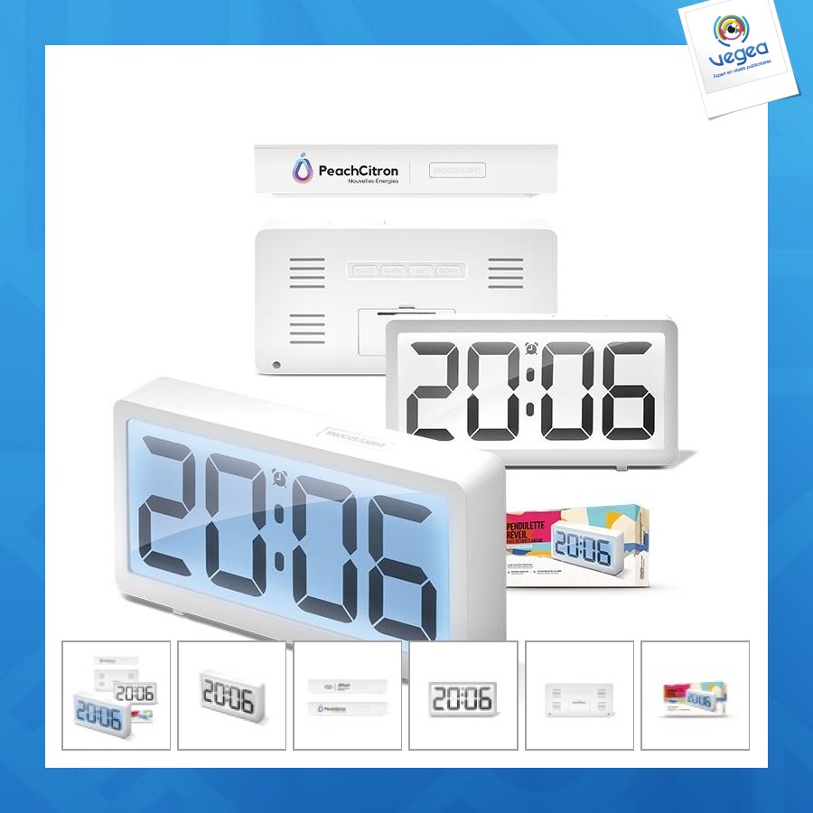 Pendulette-réveil personalizable avec retro-éclairage