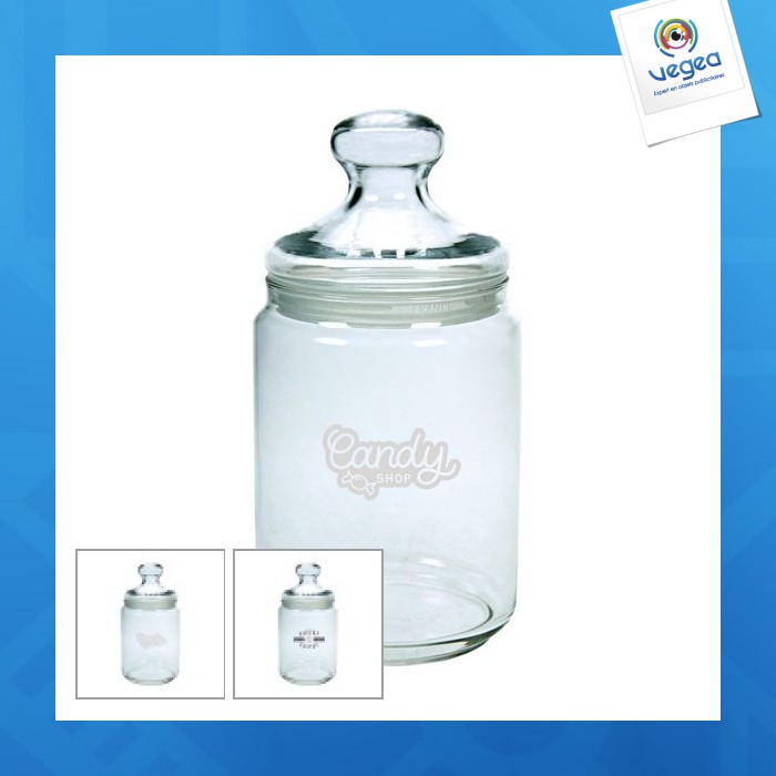 Pequeña caja redonda de caramelos de cristal 1l