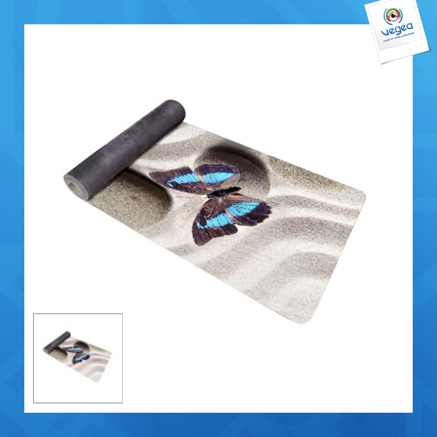 Petit tapis de yoga personalizable papillon