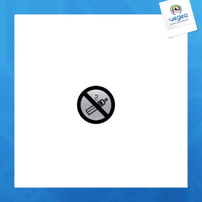 Picto alu redondo 80 mm prohibido el vapor (palu 15)