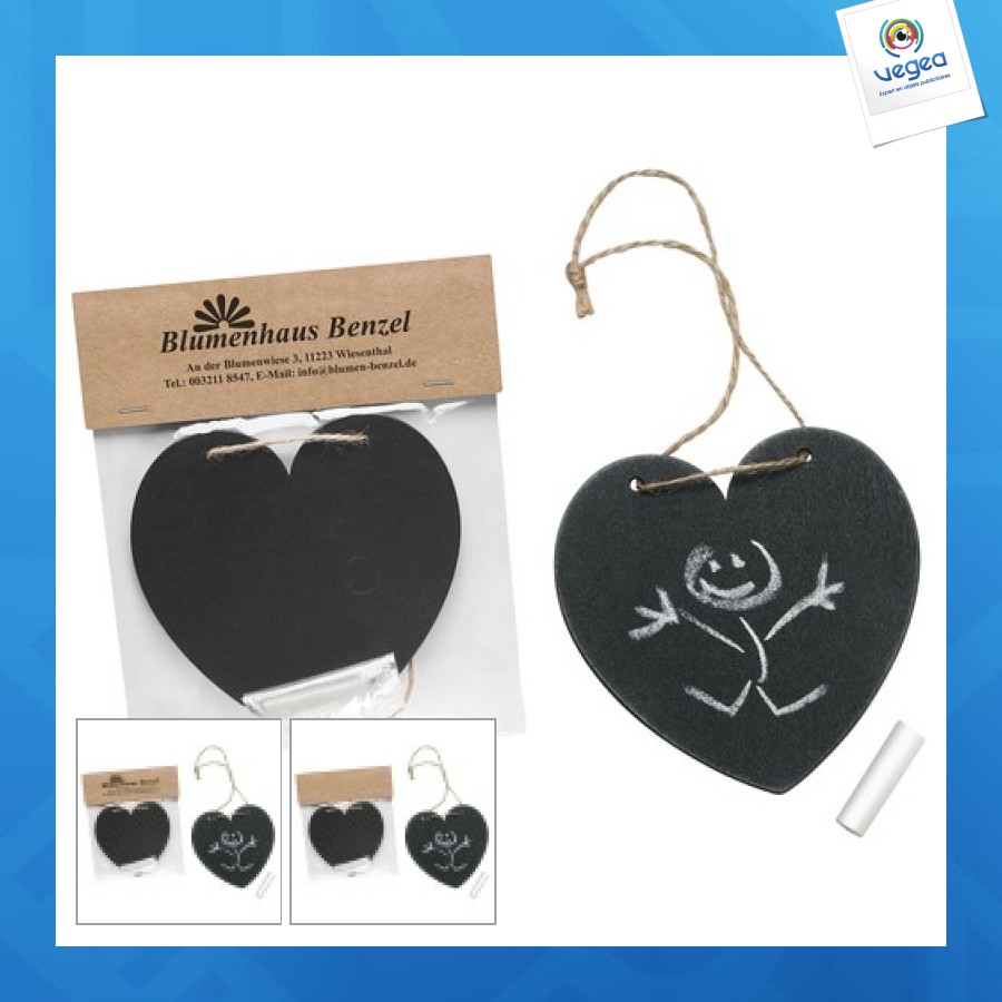 Pizarra corazón de promoción