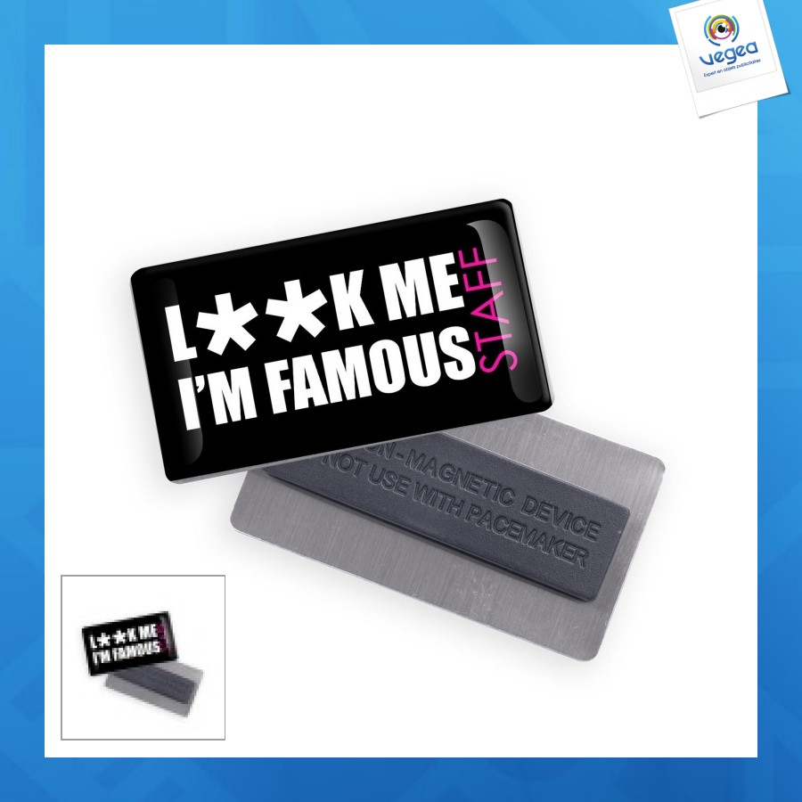 Placa rectangular con imán - ruba01 - logo puht doming