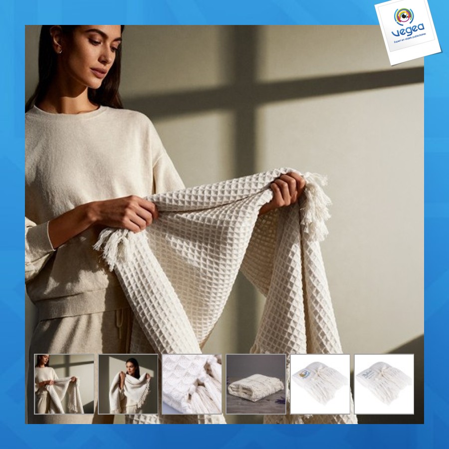 Plaid de promoción en nid d'abeille 130x160cm