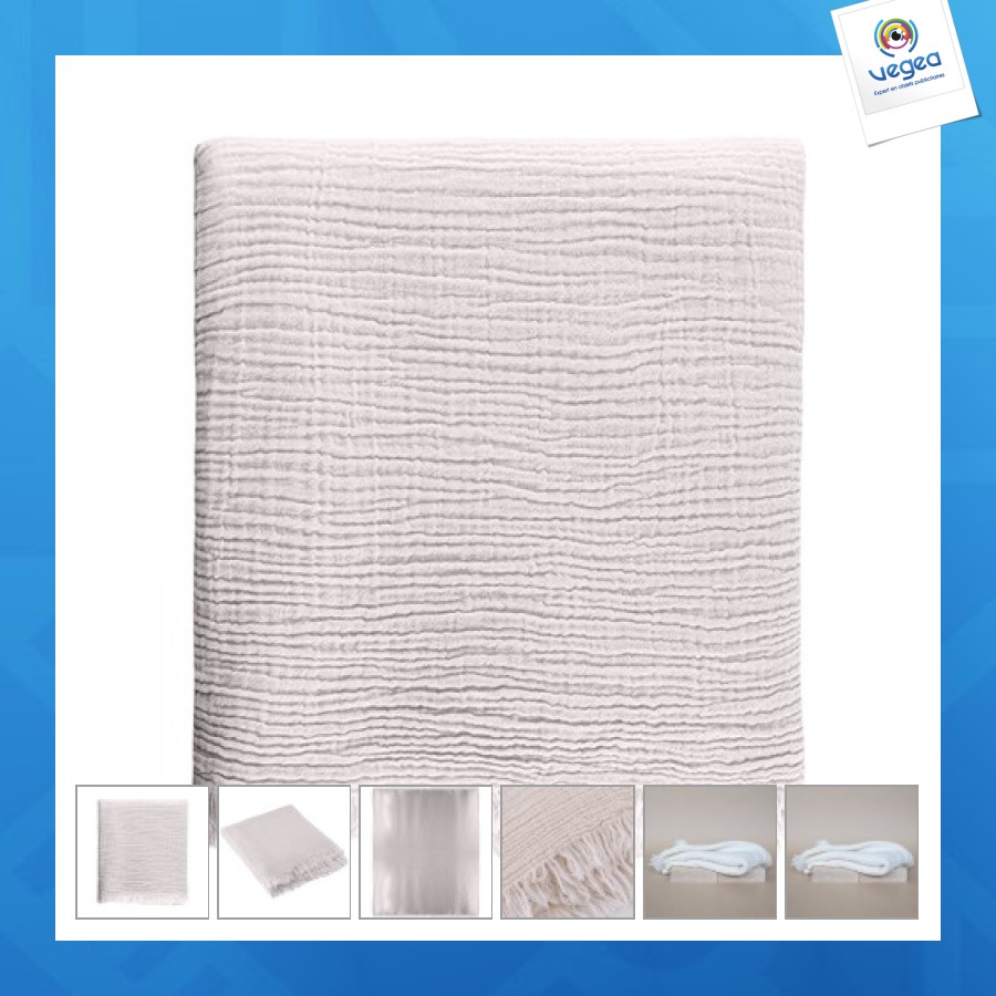 Plaid personalizable en mousseline de coton 130x150cm