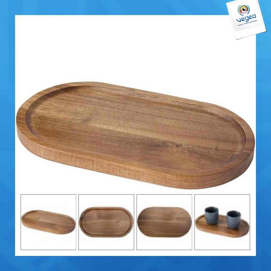 Plateau de service edge en acacia
