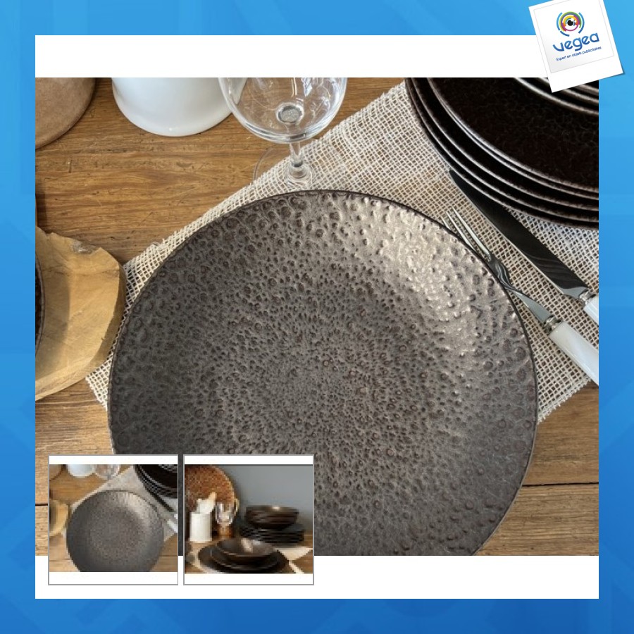 Plato de diseño de gres volcánico