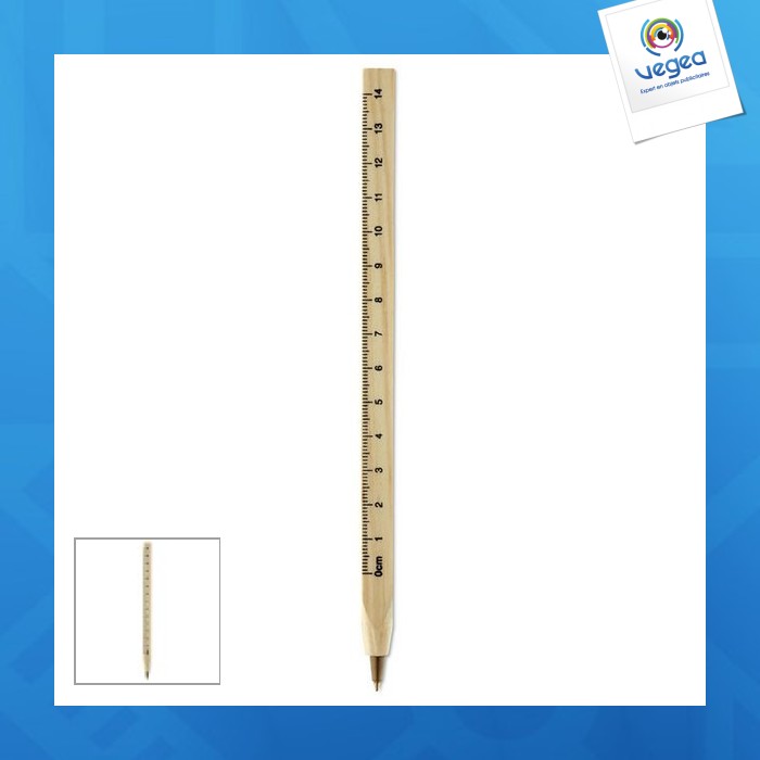 Pluma de madera con regla personalizable