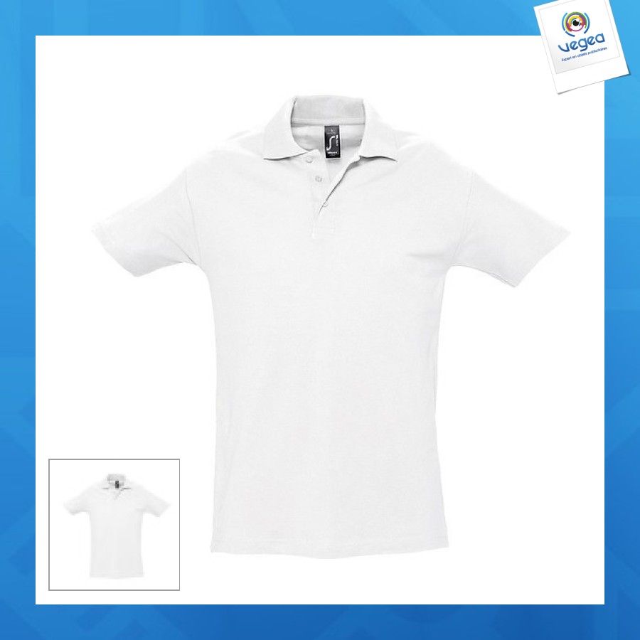 Polo clásico blanco 210g express 48h