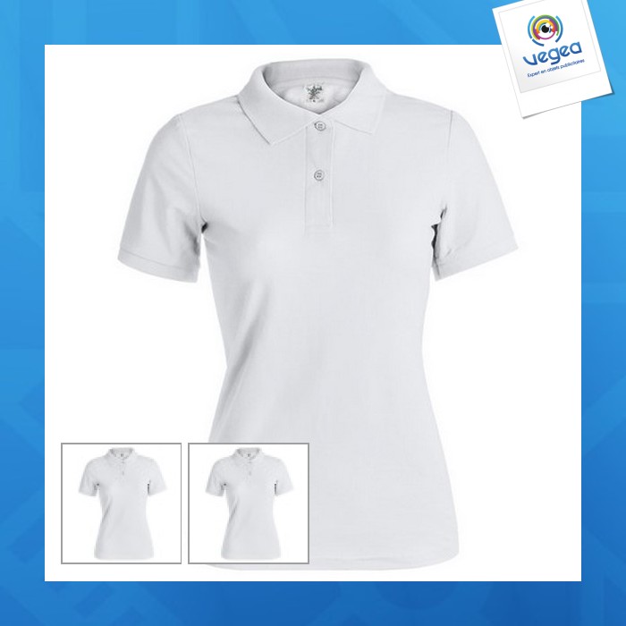 Polo de mujer personalizable blanco "keya" wps180