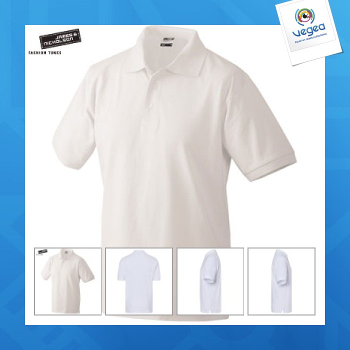 Polo de promoción clásico junior blanco