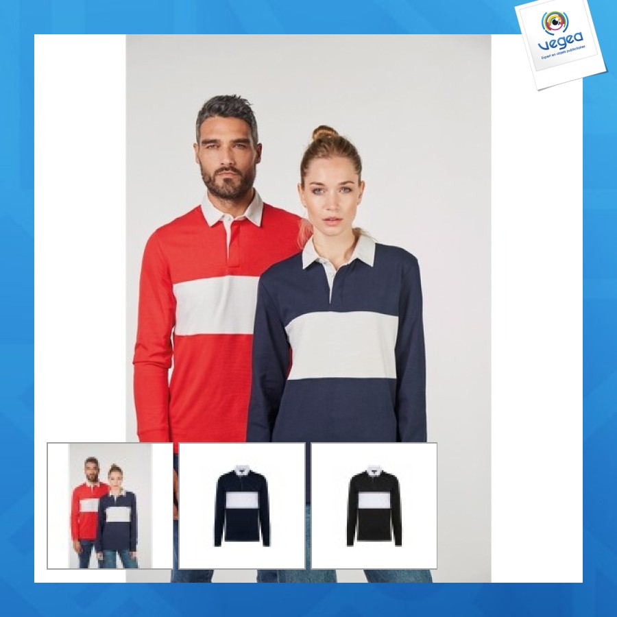 Polo de rugby personalizable de manga larga