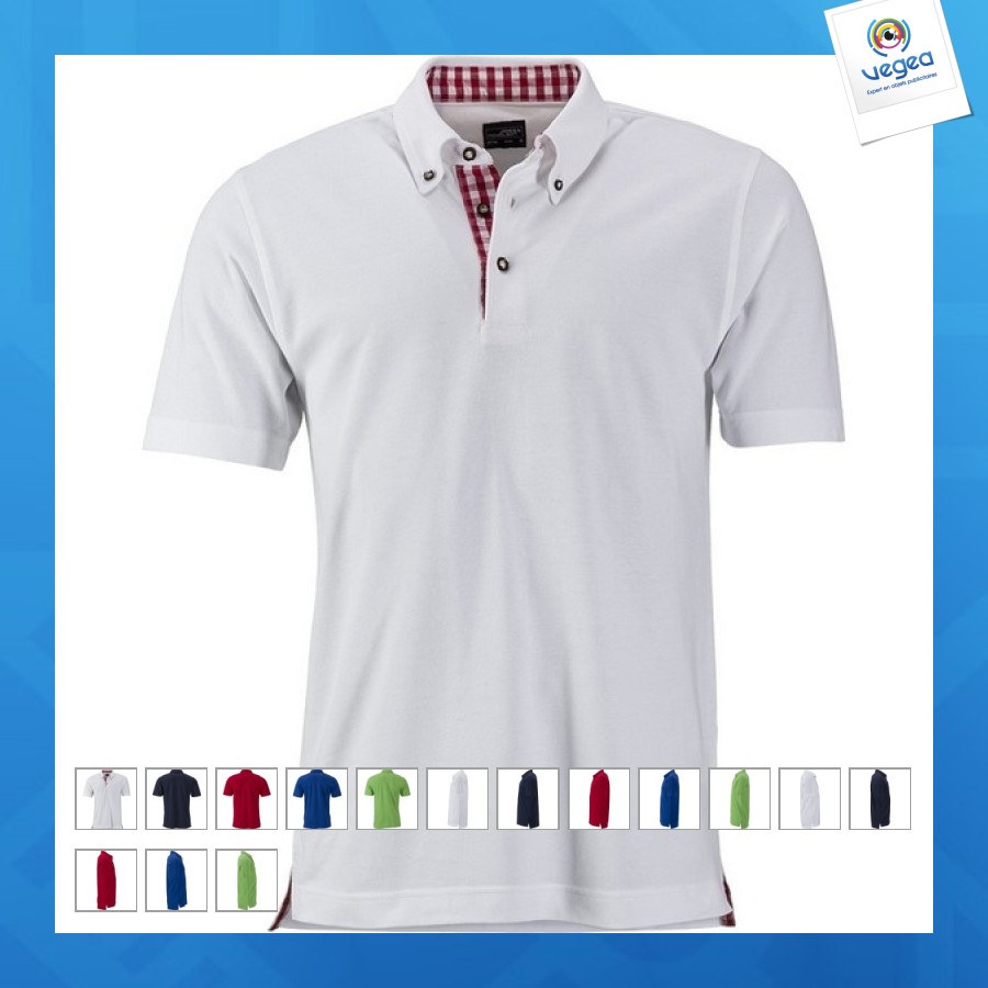 Polo personalizable de vichy
