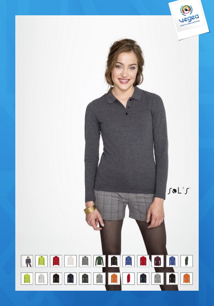 Polo piqué manga larga mujer - perfect lsl women