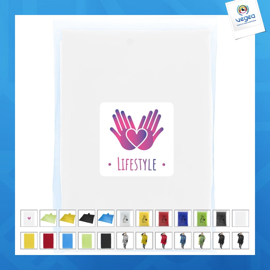 Poncho personalizable de lluvia desechable mayan con certificado grs y bolsa de almacenamiento