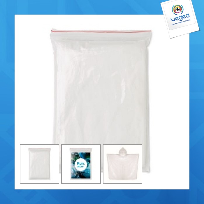 Poncho personalizable en pla biodegradable