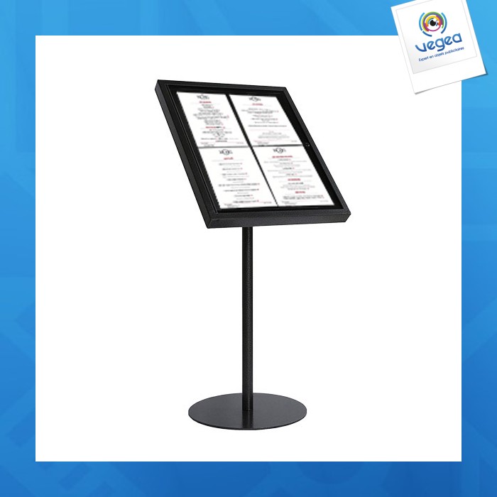 Porta menús 4xa4 retrato negro martillado