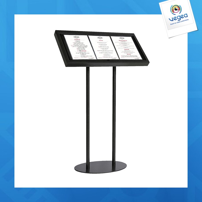 Porta menús de restaurante 3xa4 retrato negro mate