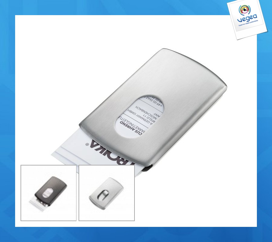 Portatarjetas de visita de metal. slide.