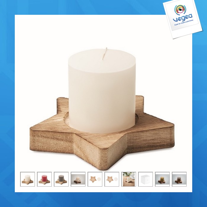 Portavelas personalizables de estrella con vela