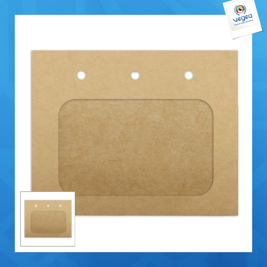 Porte-badge personalizable kraft 11,5x9,2cm
