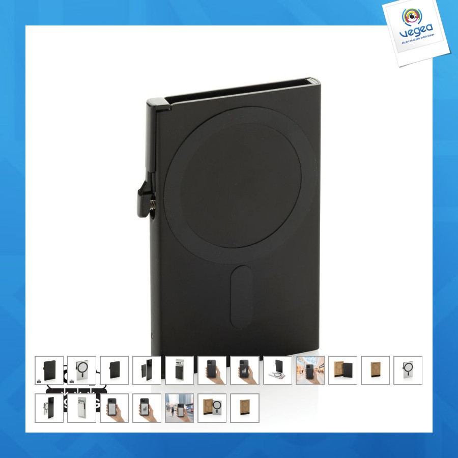 Porte-cartes magnétique pour téléphone en aluminium