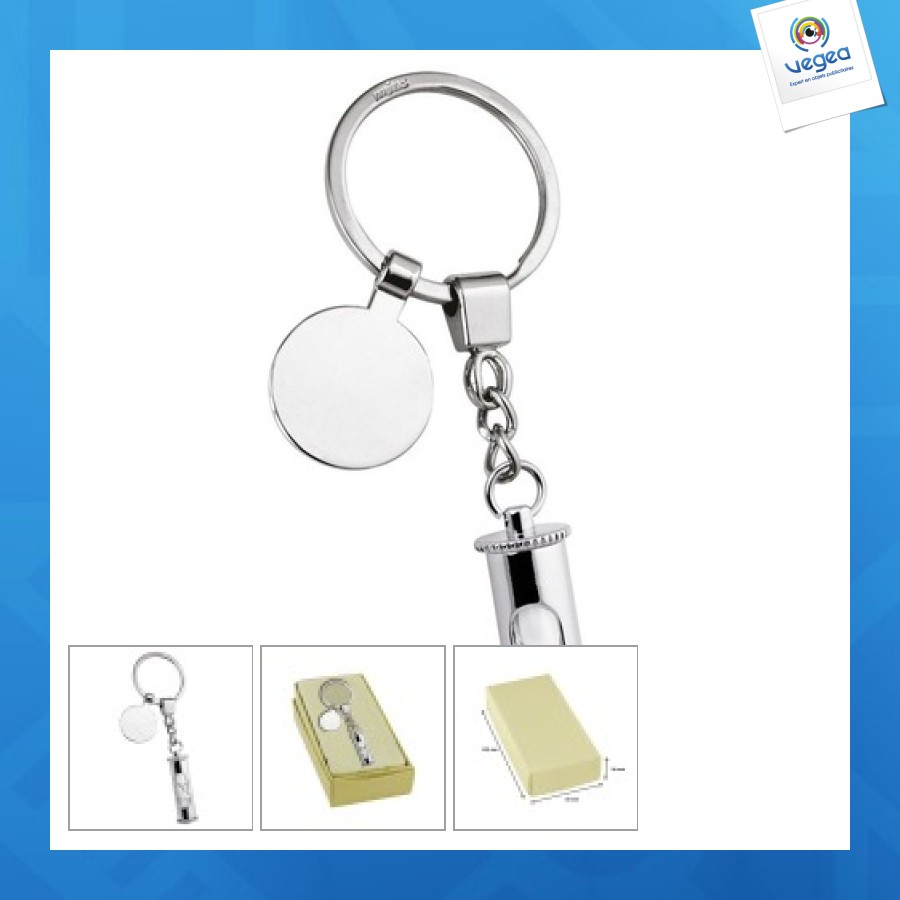 Porte-clés sablier personalizable - avec jeton