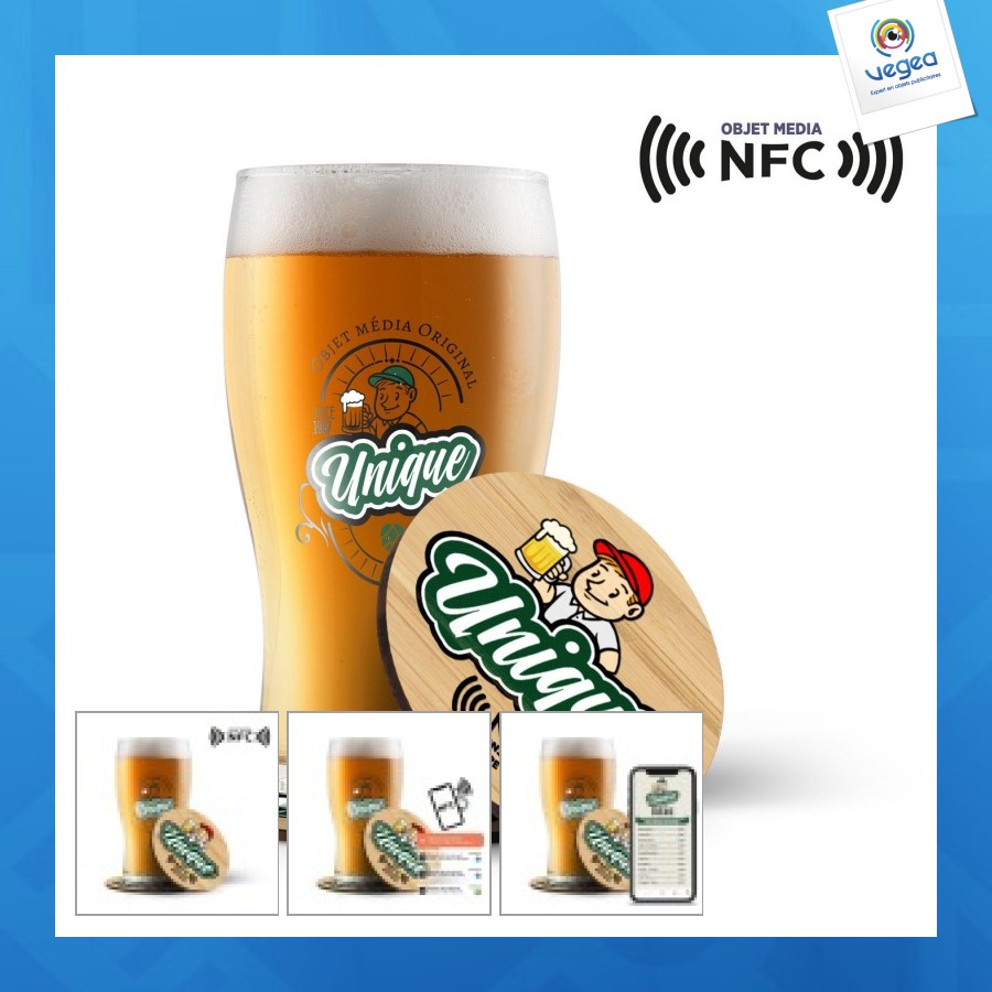 Posavasos de madera con chip nfc - grabado láser