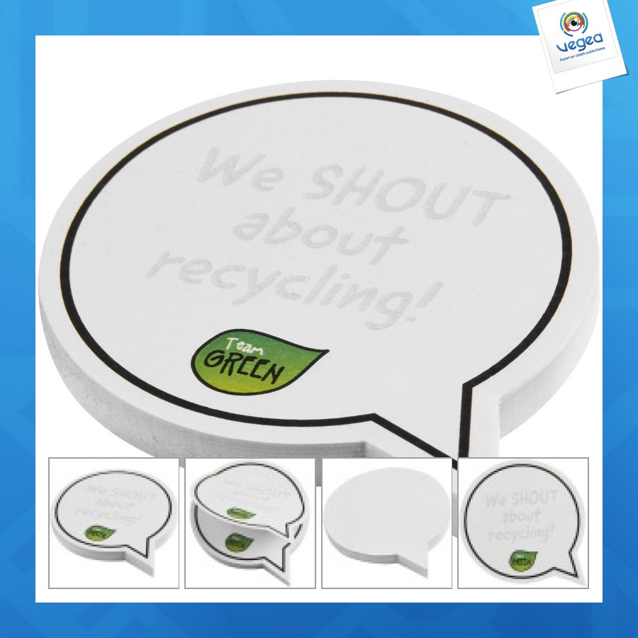 Post-its reciclados sticky-mate® en forma de burbujas
