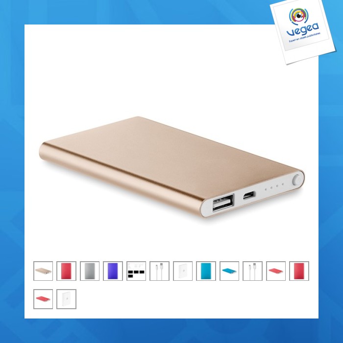 Powerbank personalizable slim alu 4.000 mah