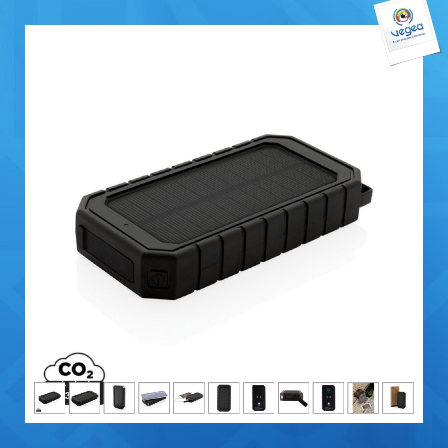 Powerbank solar de 10.000 mah y 10 w en plástico reciclado rcs