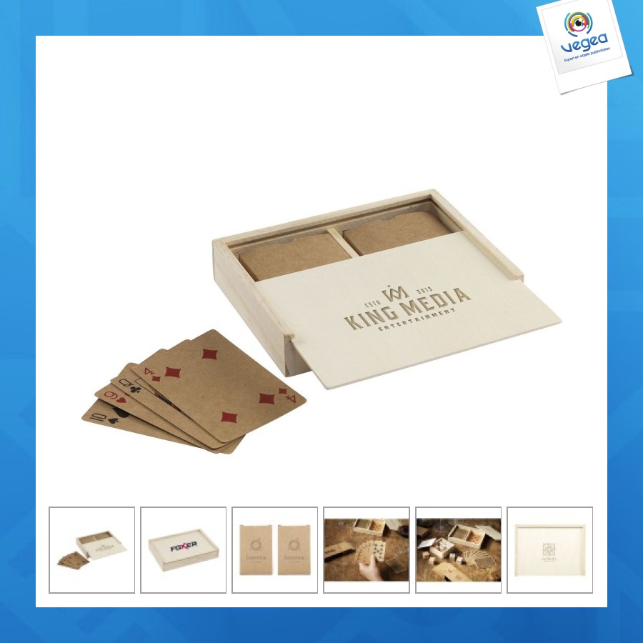 Recycled playing cards double jeu de cartes de promoción
