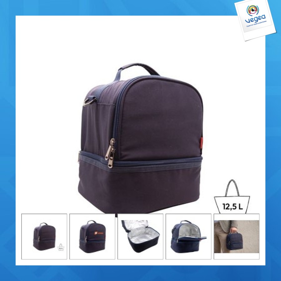 Sac à bento isotherme 'uji', polycoton bleu nuit