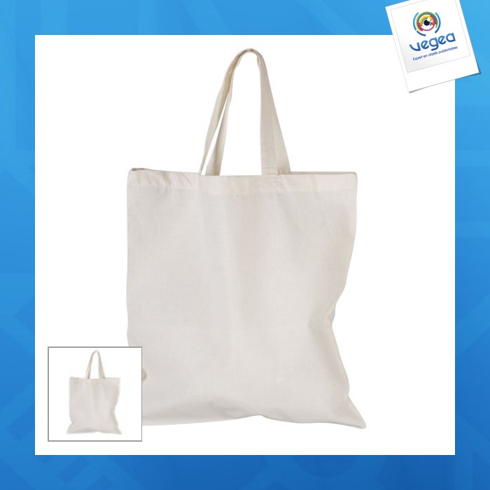 Sac shopping personalizable en coton 105g/m² anses courtes