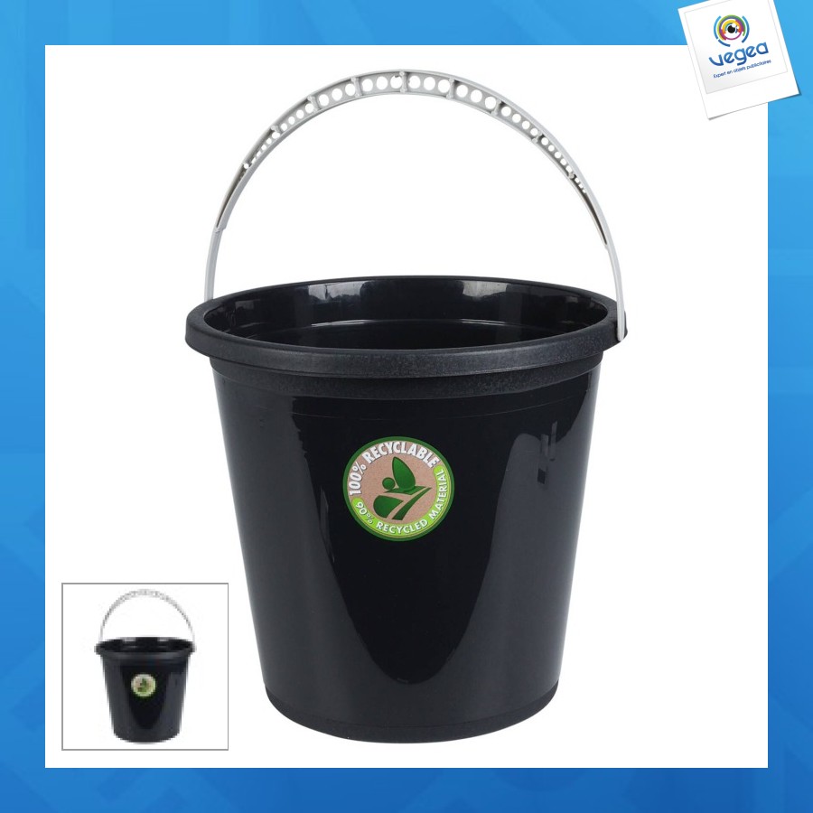 Seau personalizable 10 litres anthracite