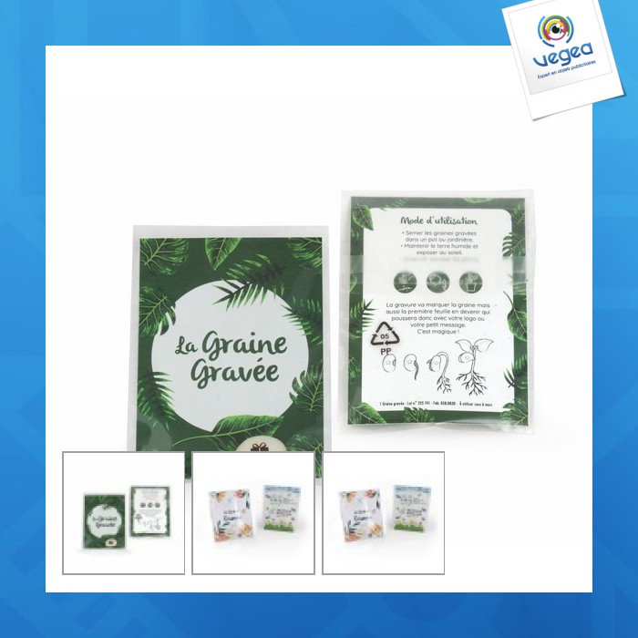 Semilla de promoción grabada con su logotipo