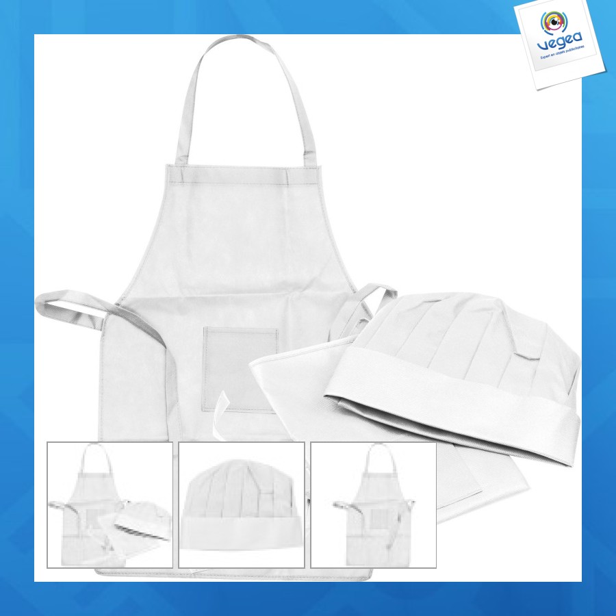 Set de cuisine pour enfants non tissé tablier casquette