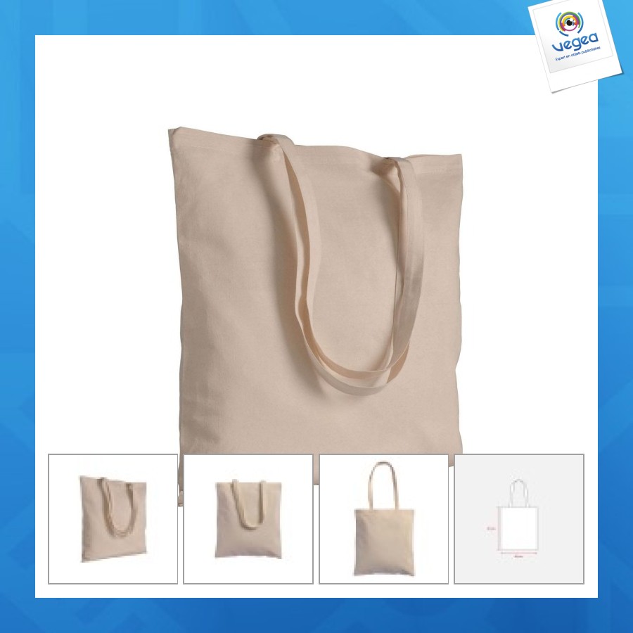 Shopper en canvas 280g/m², anses longues