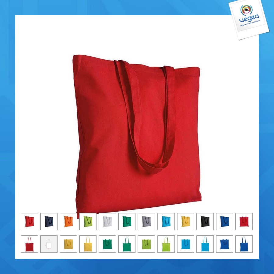 Shopper en coton 120g/m², anses longues