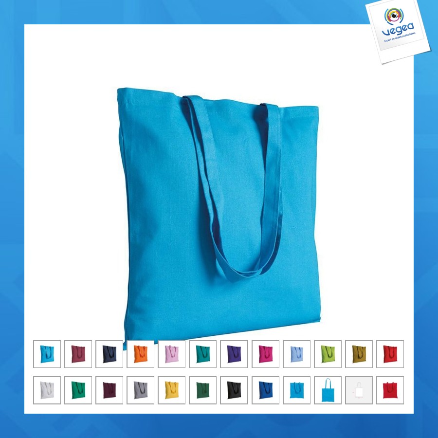 Shopper en coton 130g/m², anses longues