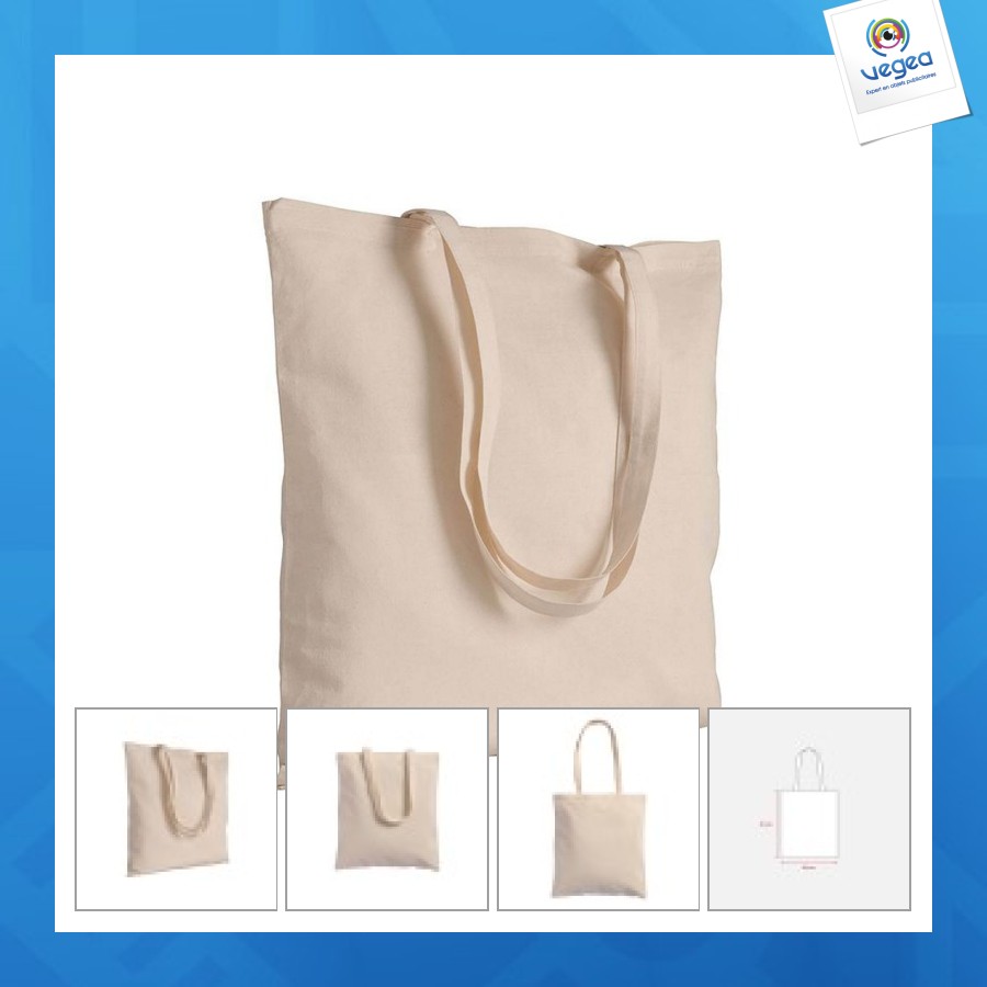 Shopper en coton 220g/m², anses longues