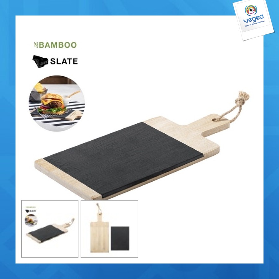 Sisim - tabla fabricada con una combinación de bambú y pizarra personalizable