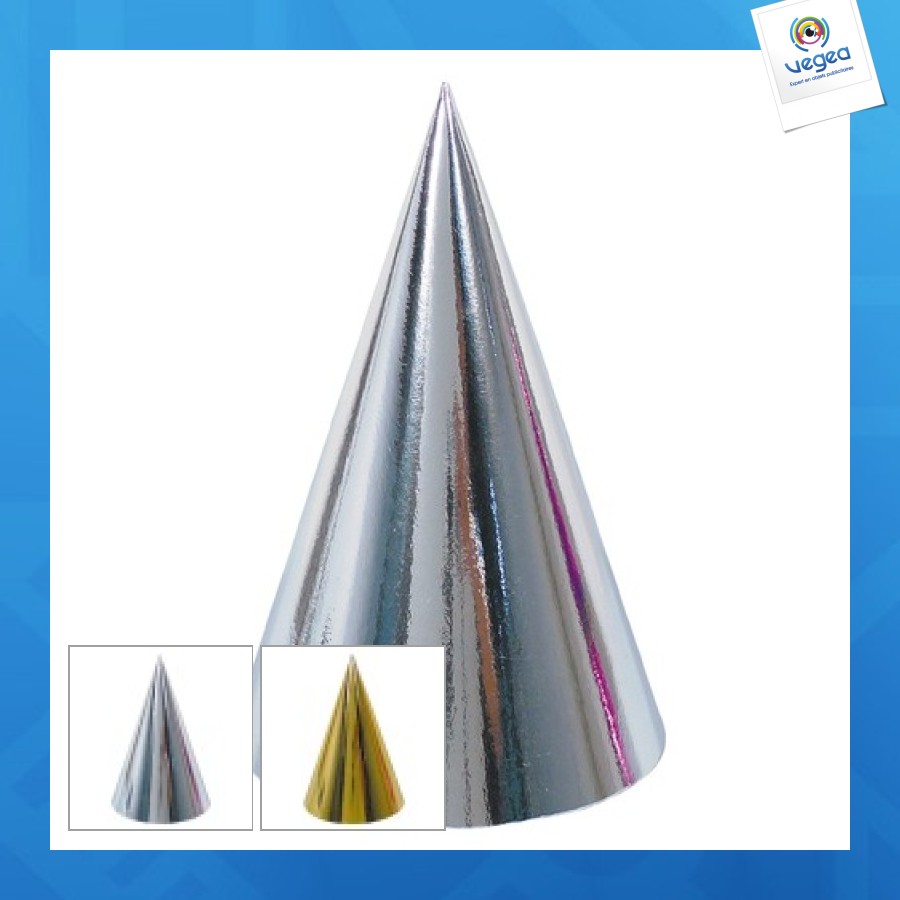 Sombrero de punta x 6 oro