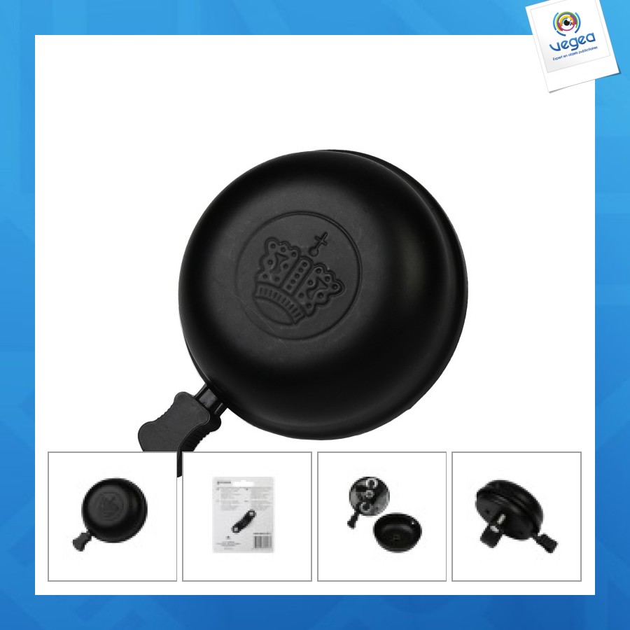 Sonnette de vélo personalizable 54mm noir mat